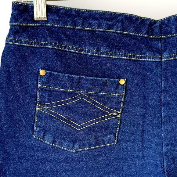 Pajama Jeans Bootcut Mid Rise Terry Stretch Pullon Drawstring Jeans Size L Blue - Picture 10 of 15